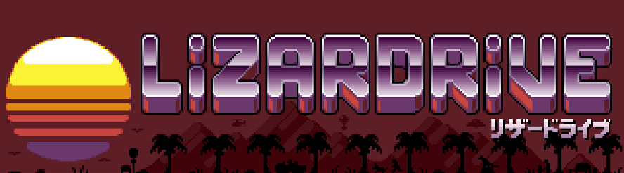 LIZARDRIVE logo with sunset